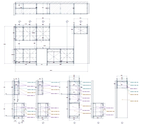 Exemple de dessin de fabrication SHAD Cabinet montrant des vues de dessus, de face et de côté avec dimensions